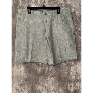 Banana Republic Chambray Bright Moss 100% Cotton 9” Shorts Size 36 #784